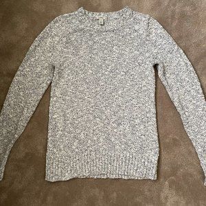 L. L. Bean Cotton Ragg Sweater Pullover Marled Small Natural/Grey